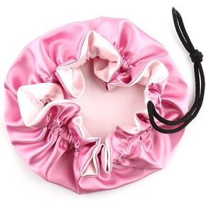 2pcs Double Layer Reversible Satin Hair Bonnet Sleep Cap with Adjustable Drawstring for Kids Infant Toddler