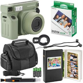 Fujifilm Instax Wide 400 Instant Camera + Camera Case + 4 AA Batteries + Photo Album, Cleaning Pen (20 Sheet)