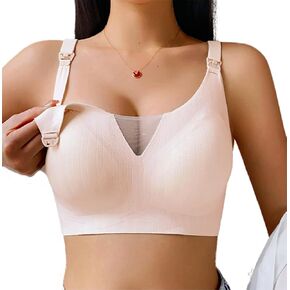 IWOLLENCE Womens No Underwire Nursing Bras Breast Feeding Pregnancy Sleep Bralette Ultra Comfort Bra Wireless
