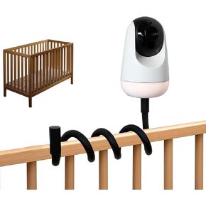 Baby Monitor Mount/Camera Bracket,Compatible with iFamily/Babysense/VAVA/Єufy/Boifun/RingStickUpCam/Insta360/WyzeCamPan,Camera Holder attaches to Crib Cot Shelves.Standard 1/4-inch Screw