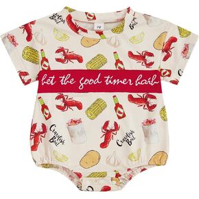 YINGISFITM Newborn Baby Girl Boy Short Sleeve Oversized Bubble Romper Shirt Onesie Cute Infant Boy Summer Clothes Outfit
