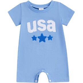 Newborn Baby Boy 4th of July Outfit American flag USA Romper Jumpsuit Infant Boy Fourth of July Summer Clothes