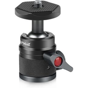 PULUZ Ball Head Adapter for Tripods 360 Panorama Metal Ball Joint for Monopod with Quick-Release System 1/4" Screw Knob Lock and 90° Vertical Angle Support Camera Accessories