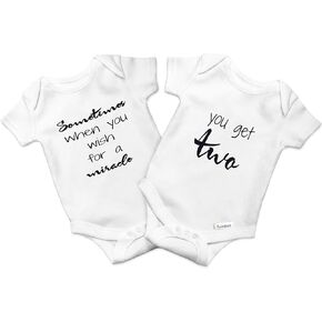 White & Gray Cotton Twin Rompers-ملابس حديثي الولادة للجنسين للبنين والبنات-ناعمة ، مريحة ، قابلة للغسل ، 0-3 ، 3-6 أشهر