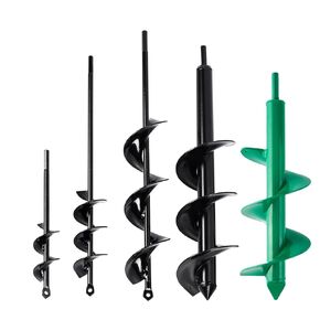 Auger Drill Bit for Planting 5 Pack, Garden Ground Earth Spiral 3/8" Hex Drive Drill, Easy Bulb Post Hole Digger Flowers, Metal Bedding Digging Plant Rapid Planter Tool