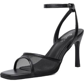 Mostrin Heels for Women Square Open Toe Heeled Sandals Ankle Strap Sexy Peep Toe High Heels for Party, Prom, Wedding Dressy Pumps Shoes