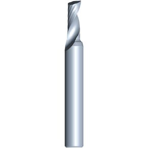 ZUQ | 3/16" Dia, Single O-Flute for Aluminum, Solid Carbide Up-Cut Spiral Bit, 1/4" Shank, 2" Length | ACO100M-1301 (3/16)
