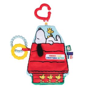 Kids Preferred Peanuts Plush and Sensory Crinkle Teether Toys for Newborn Baby Boys and Girls with On-The-Go Clip for Stroller and Car Seat, 10 inches