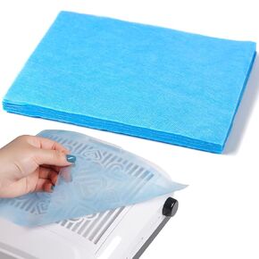 Caliee 300 Pcs Nail Dust Collector Filter Paper Durable Nail Dust Filter Non Woven Nail Vacuum Dust Collector Filter Paper Nails Accessories Trimmable Size (Blue+Pink+White)