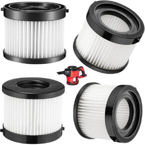 49-90-0160 HEPA Vacuum Filters 4 Pack Compatible with MilwaukeeIII 49-90-0160 49-90-1951 0882-20 Fit for 0882-20 M18 Compact Vacuum