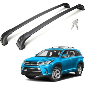 220lbs Roof Rack Cross Bars | Compatible with Toyota Highlander 2014-2019 XLE Limited & SE LE & LE Plus | Heavy Duty Aluminum Roof Rails Crossbars Rooftop Luggage Carrier