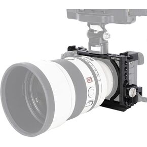 NICEYRIG A6700 Cage Kit with HDMI Cable Clamp for Sony Alpha A6700 Mirrorless Camera, Full Video Cage Built-in Quick Release Plate for ARCA-Swiss Style, Dual Cold Shoe
