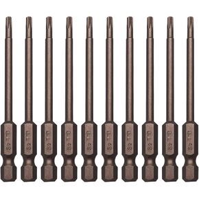 10pcs برأس برغي رأس مغناطيسي توركس برغي 75 مم/3 بوصة طويلة 1/4inch سداسي الأمنية الأمنية