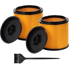 Replacement Standard Cartridge Filter & Retainer for Vacmaster VCFS Filters, Compatible with Vacmaster Hart Shop Vac 5 to 20 Gallon wet Dry Vacs, 2 Pack
