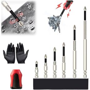 6-Pack High-Magnetic Screwdriver Drill Bit, 50 65 75 100 120 150mm Strong Magnetic Durability Screwdriver Drill Bit Set, 2025 New Anti-Shock Impact Driver Bits for Home DIY Professional Use