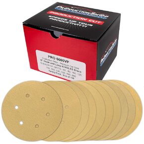 Premium 6" Gold Sanding Discs, 6-Hole Pattern, 100 Disc Variety Pack, Grits 60, 80, 100, 120, 150, 180, 220, 320, 400, 600 - Hook & Loop Sandpaper, DA, Random Orbital Sander, Auto Wood