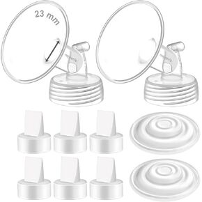 Maymom Pump Parts Compatible with Spectra S1 Spectra S2 Spectra Incl Wide Mouth Flange (23 mm) Duckbill Valve Silicone Membrane Replacement Parts Not Original Spectra Shield Parts