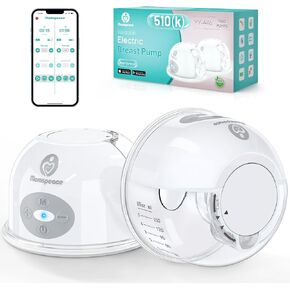 Hands Free Breast Pump, Momspeace Breast Pumps with App & Timer, Wearable Breast Milk Pump Hand Free, Wireless Portable Electric Breast Pump with 2 Modes & 12 Levels - 24mm, 2 Pack
