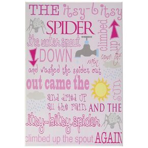 The Kids Room by Stupell The Itsy Bitsy Spider Nursey Rhyme on Pink Background Rectangle Wall Plaque