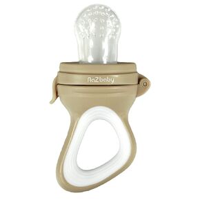 Razbaby Fruitique Fruit Feeder طفل واحد-فتحة أكبر لإعادة التعبئة وتناسب المزيد من الفاكهة الطازجة/المجمدة للتخفيف من التسنين ، وسهل الاحتفاظ ، والتصميم الأكثر أمانًا ، وخالية من BPA ، وآمنة غسالة الصحون-الموز-الموز