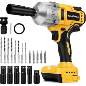 Cordless 1/2 "تأثير مفتاح التوافق مع بطارية DeWalt 20V Max (بطارية غير متضمنة) ، 590 قدمًا (800 ن.
