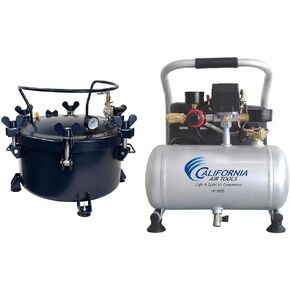 California Air Tools 10 Gallon Casting Pressure Pot and 1.0 Gallon Portable Air Compressor Bundle