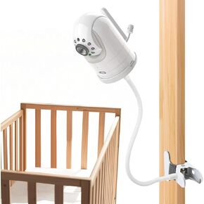 Flexible Clip Mount Compatible with Infant Optics DXR-8 and DXR-8 PRO Video Baby Monitor for Crib Nursery, Baby Camera Holder Stand with15.7 inches Gooseneck Arm, No Drill, Easy to Move