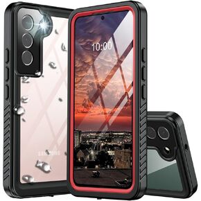 ANTSHARE Designed Samsung Galaxy S22 Case with Screen Protector,Samsung S22 Case Waterproof Shockproof Full Body Heavy Duty Protective Case for S22 5G (2022) Black/Clear
