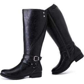 Women's Knee High Boots - Stylish and Comfortable Round Toe Tall Riding Combat Boots with Side Zipper Closure for Fall and Winter Wear for Women.