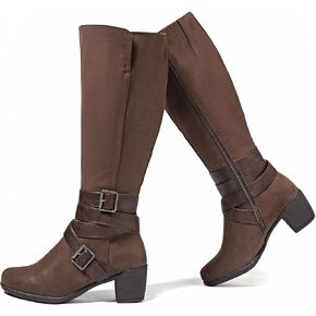 Women's Knee High Boots with Chunky Heel, Pointed Toe, Comfortable and Fashionable for Fall and Winter Wear for Women.