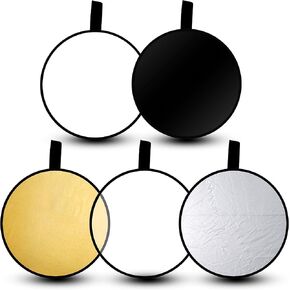 EMART 43'' 5 in 1 Photo Collapsible Photography Reflector with Bag - Portable Camera Panel for Studio Video,Outdoor Lighting, Indoor Shooting, Portraint -Translucent, White, Silver, Gold, Black