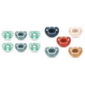 NUK Comfy Pacifiers, 6-18 Months, 6 Pack & Comfy Orthodontic Pacifiers, Timeless Collection, 6-18 Months, 5 Count