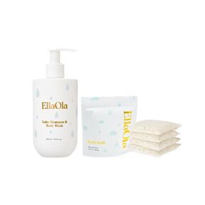 Baby Bathtime Duo - Superfood Baby Shampoo & Body Wash Plus Organic Baby Bath Soak for a Soothing, Natural Cleanse