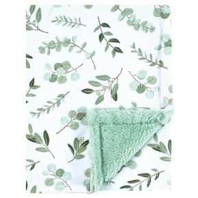 Hudson Baby Plush Blanket with Furry Binding and Back, Desert Cactus, One Size