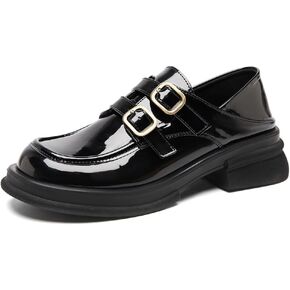 Women's Platform Loafers Chunky Heel Slide Slippers Soft Leather Business Shoes
