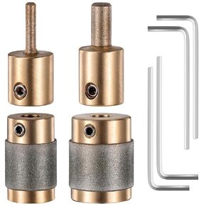 Diamond Grinder Bit Head Tools 1 3/4 1/4 1/8 Inch Combination Set Brass Core Stained Glass Grinder Bits Diamond Grinder Bit Head Tools Kit Stained Glass Tools and Supplies