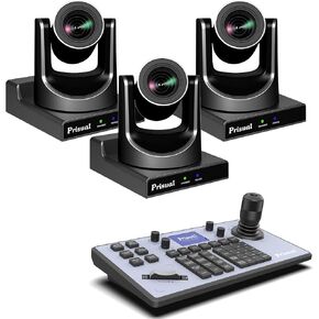 20X NDI PTZ Camera Bundle with HDMI/SDI/USB/IP Streaming Indoor Auto Tracking Camera (3pcs) with PTZ Controller