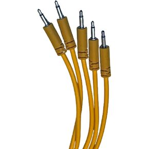 Luigis Modular Supply Spaghetti Eurorack Patch Cables - Package of 5 Gold/Orange Cables, 12 (30 cm) in Kuwait