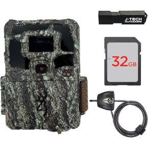 Browning Dark Ops Pro X 1080 Trail Game Camera Bundle Includes 32GB Memory Card with J-TECH Card Reader and Python Cable Lock (24MP) | BTC6PX1080