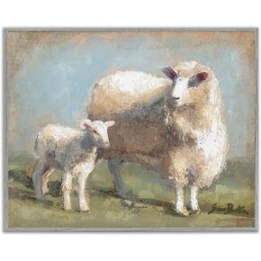 Stupell Industries Sheep Lamb Family Farm Giclee Framed Wall Art, Design by Sara Baker