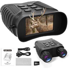 Night Vision Goggles, 4K Night Vision Binoculars for Adults with 8X Digital Zoom & 6 Adjustable IR Levels, Long-Lasting Battery, Manual Focus, 32GB TF Card for Hunting/Camping/Surveillance