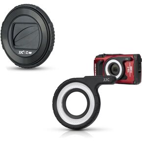 LED Light Guide Ring for TG-7 TG-6 TG-5 TG-4 TG-2+Lens Protector Cover for Olympus TG Series