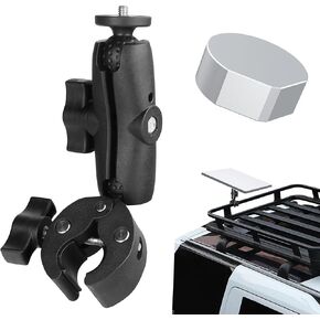 Starlink Mini's clamping RV pole bracket, 360 ° rotatable double ball head magic arm, aluminum alloy tripod 1/4 "~20 thread, compatible with original fittings, suitable for various circular poles
