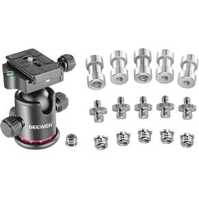 NEEWER 36MM Tripod Ball Head 360° Panoramic Metal with Arca Type Quick Release Plate, Tripod Head for Monopod, Slider, DSLR Camera, Camcorder, 1/4" 3/8" Threaded Screw Adapter Included