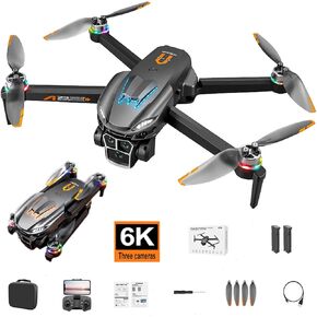 2025 Drone with Phantom breathing light, camera 6K HD FPV, Brushless Motor, 360°Flip and intelligent obstacle avoidance, Waypoint Fly, Altitude Hold, Optical flow positioning, Foldable Mini Drone for Beginners