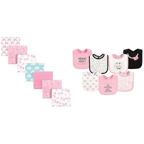 Luvable Friends Baby Blankets 7-Pack and Hudson Baby Bibs Princess Pack