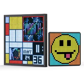 Divoom Pixoo-64+Pixoo-Max, WiFi Pixel Cloud Digital Frame with APP Control,64 X 64 LED Panel Display Frame for Gaming Room Decoration/Social Media Fans Counter，Home Decor, Business Advertisement