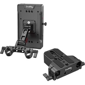 SMALLRIG V Mount Battery Adapter Plate and Camera Base Plate with 15mm LWS Rail Clamp