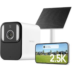 Anona Aurora 4K Solar Security Cameras Wireless Outdoor, Forever Power with Solar Panel, 8MP Color Night Vision, 24/7 AOV Recording, No Monthly Fees, AI Detection, Easy Setup, 2.4 G WiFi, IP67, 2 Pack