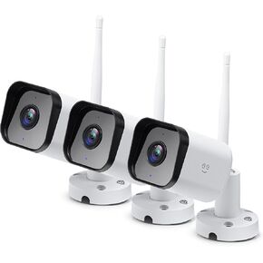 Geeni Hawk 3 WiFi Outdoor Security Cameras, 1080p HD Smart Surveillance with Night Vision, Motion Alerts, 2-Way Audio, Alexa/Google Home Compatible (3-Pack)